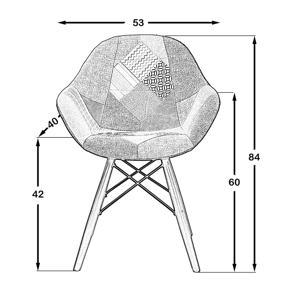 Patchwork Zeus Sandalye Ceviz