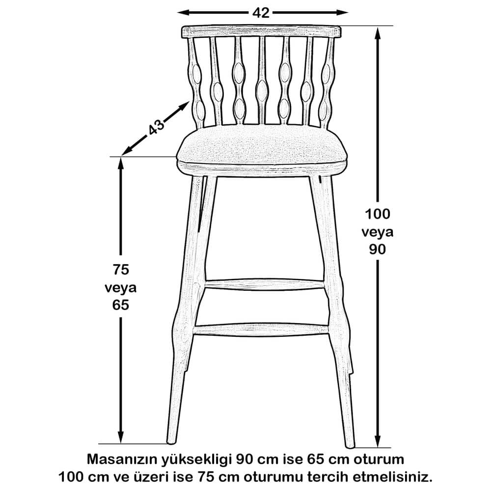 Drop Bar Sandalye (Meşe Eskitme)