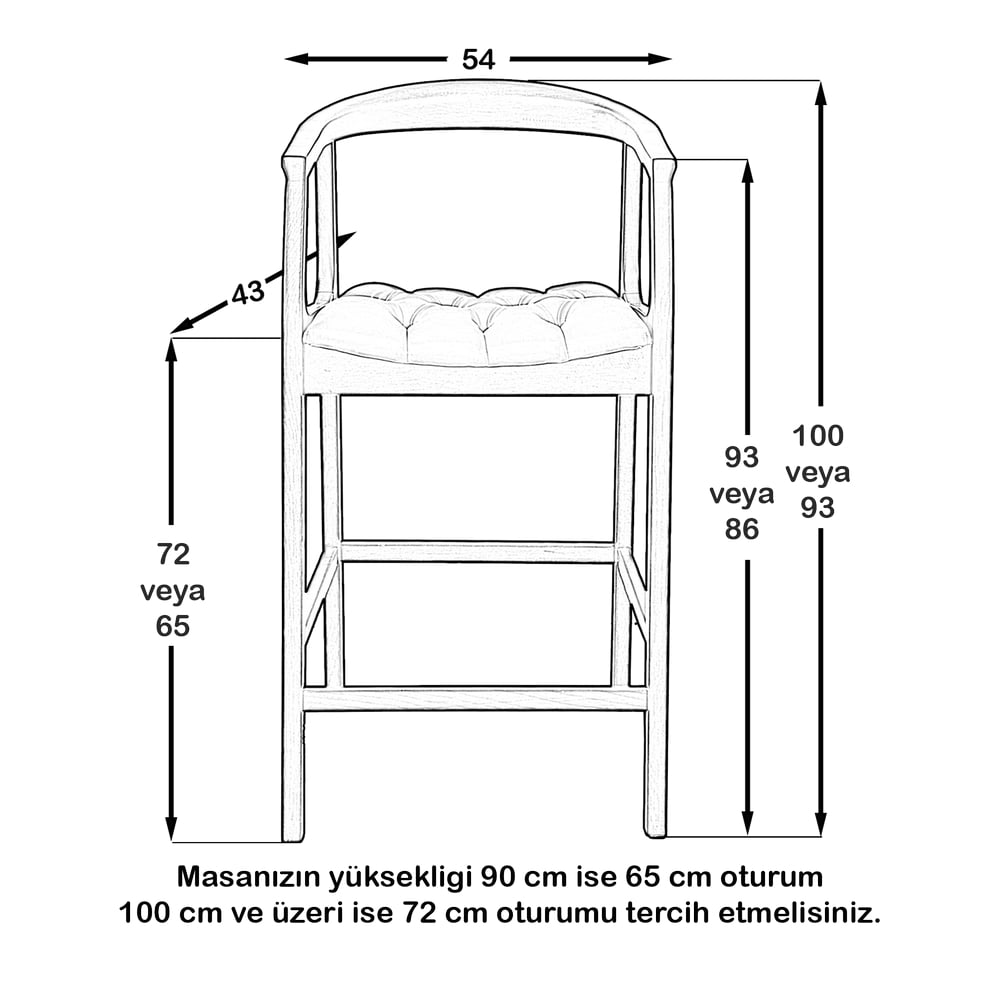 York Bar Sandalyesi (Ceviz)