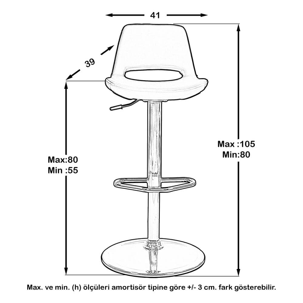 217 Krom Amortisörlü Bar Sandalye