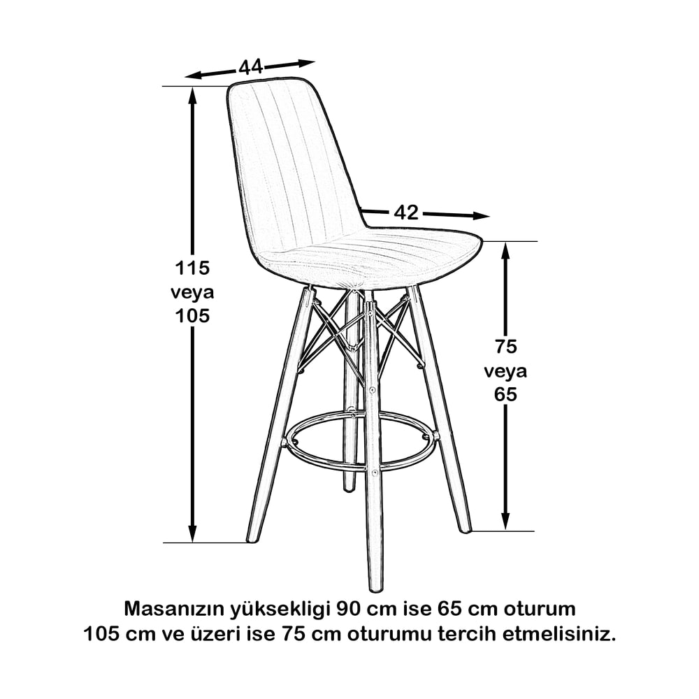 Lizbon Gold Bar Sandalye (Siyah)