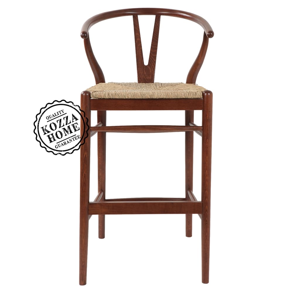 Dublin Hasırlı Bar Sandalye (Ceviz)