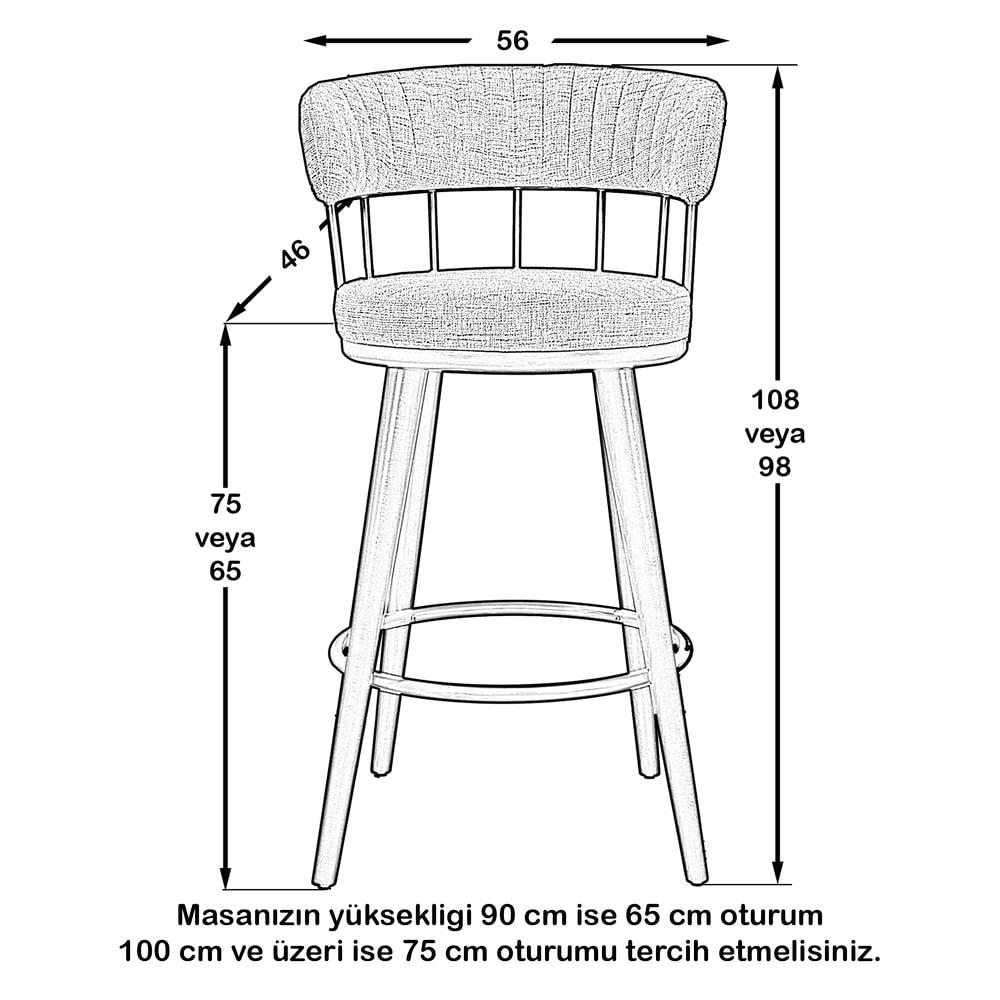 Bronx Bar Sandalye (Naturel)