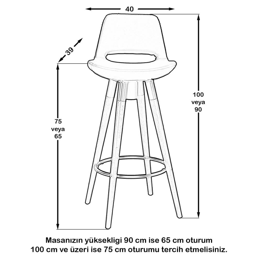 Retro 360 Döner Oturum Bar Sandalye