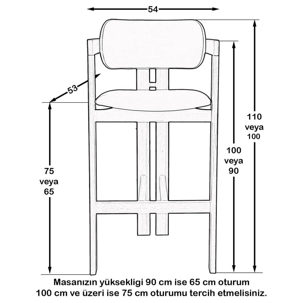 Trio Bar Sandalye (Ceviz)