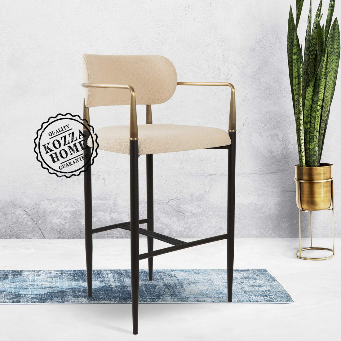 Casares Bar Sandalye Pirinç Eskitme