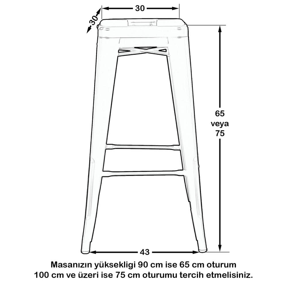 Tolix Bar Tabure (Turuncu)