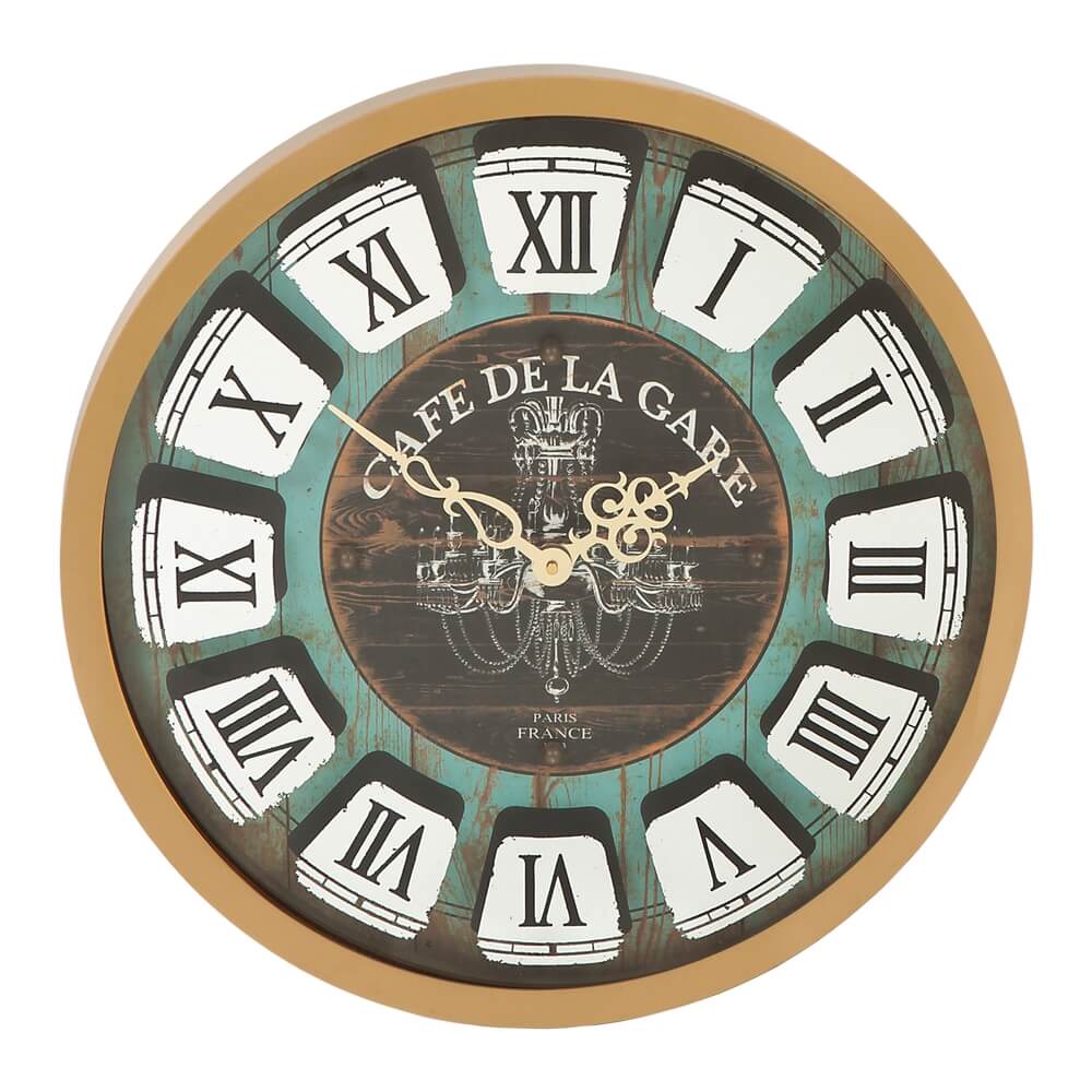 Dekoratif Duvar Saati De La Gear Gold