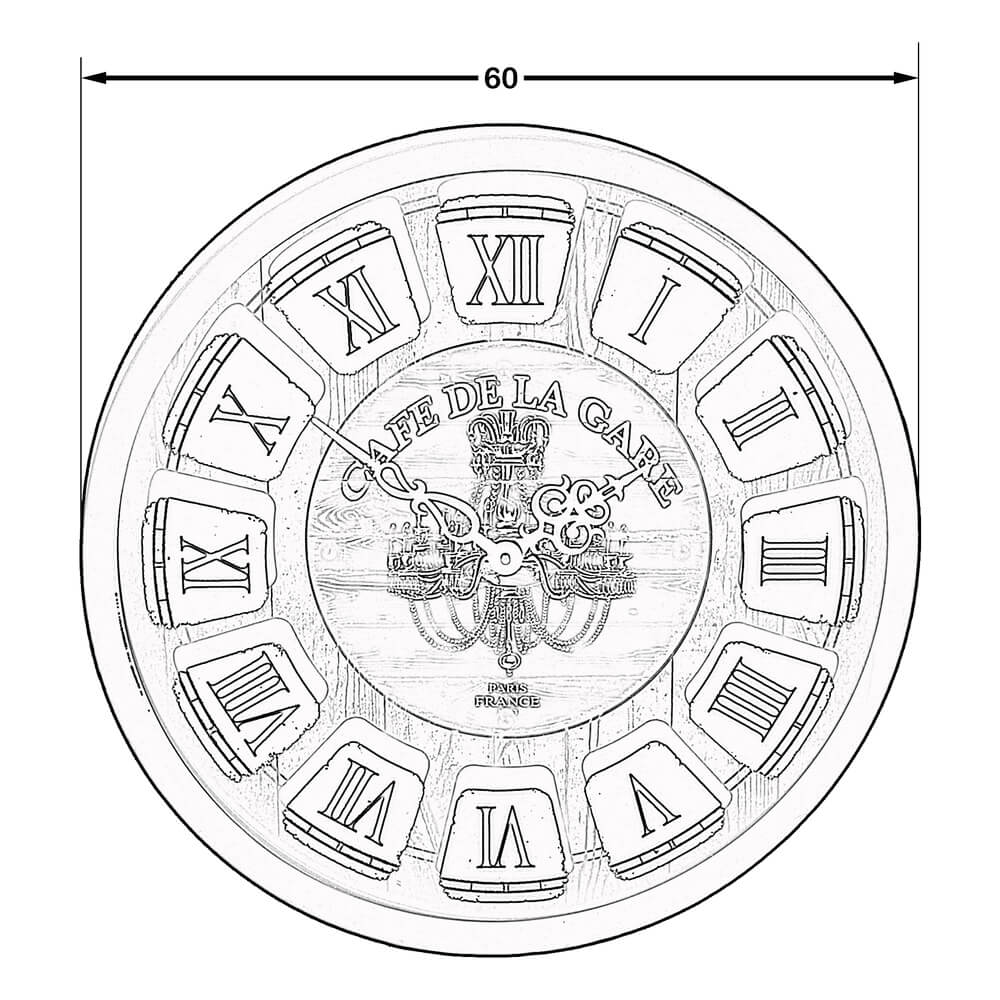Dekoratif Duvar Saati De La Gear Gold