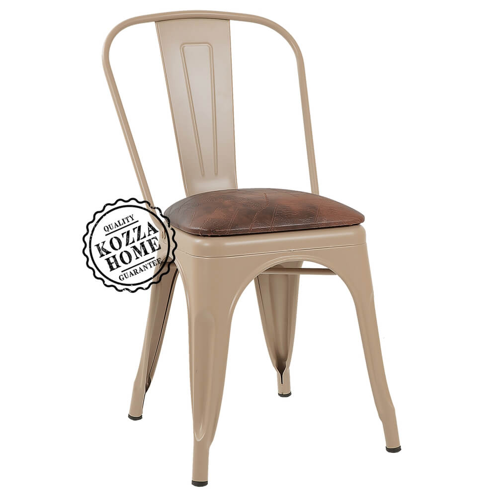 Tolix Döşemeli Sandalye Bej