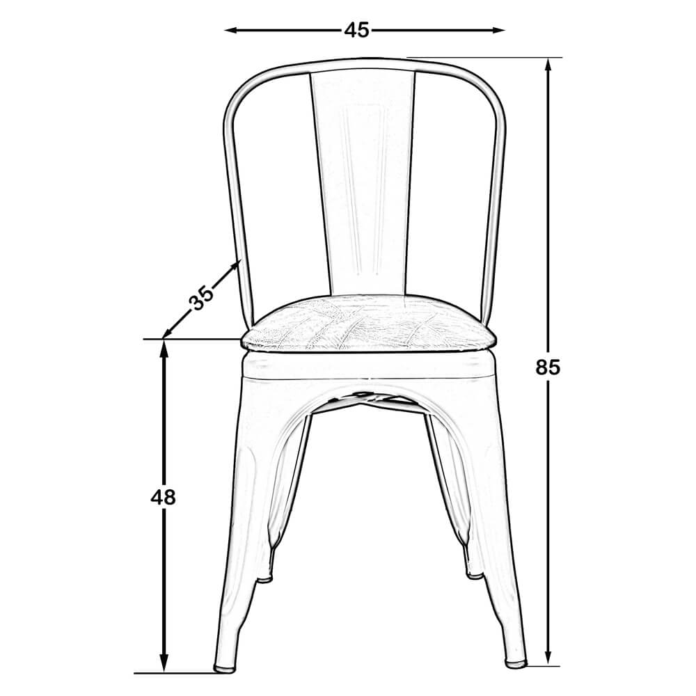 Tolix Döşemeli Sandalye (Bej)