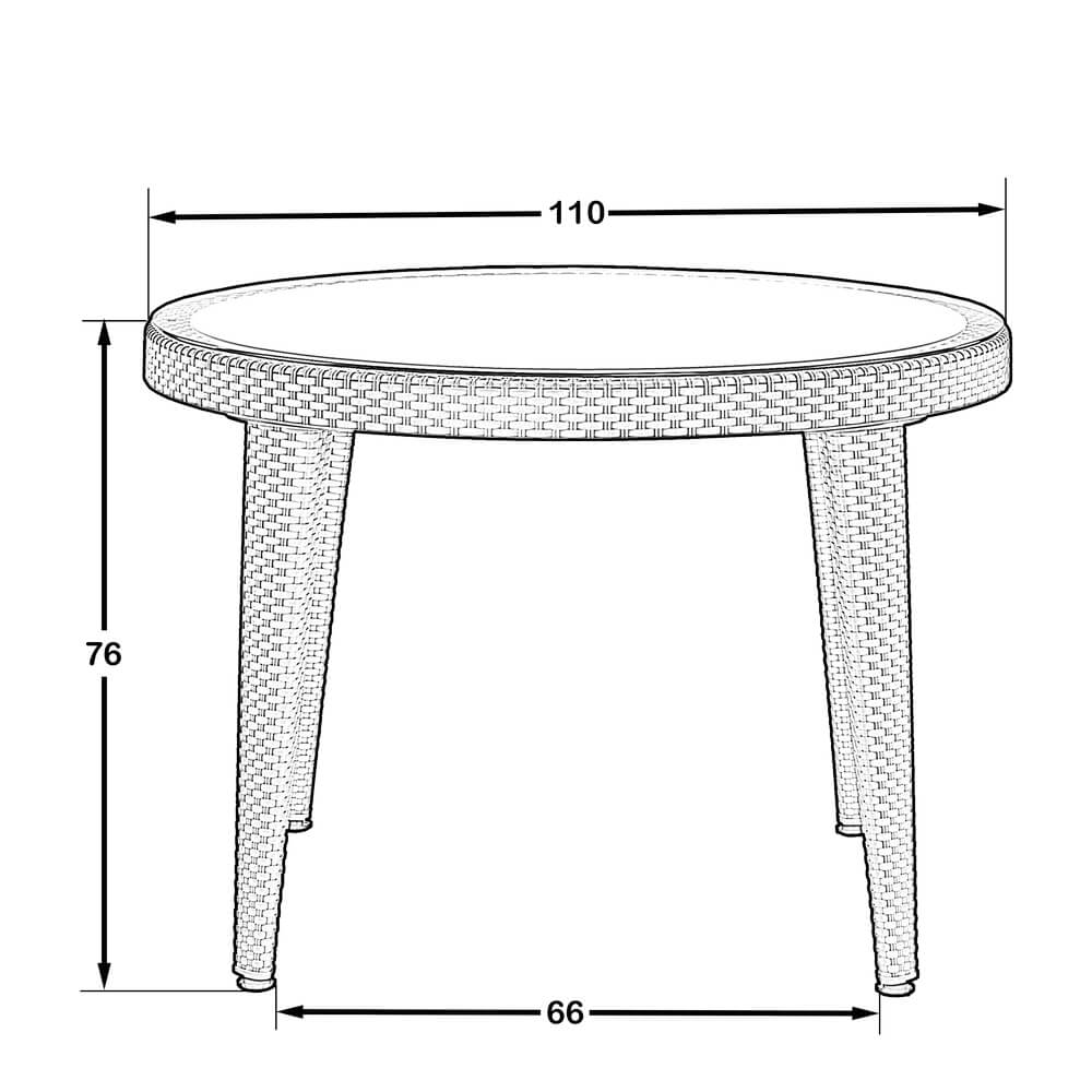 Ottawa Yuvarlak 110 Bahçe Masa Antrasit