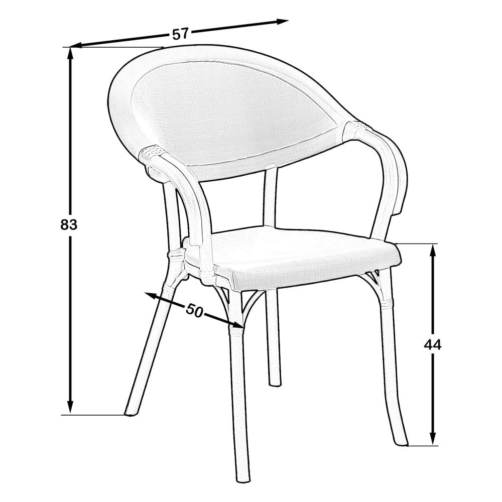 Figo Fileli Bahçe Sandalye Siyah